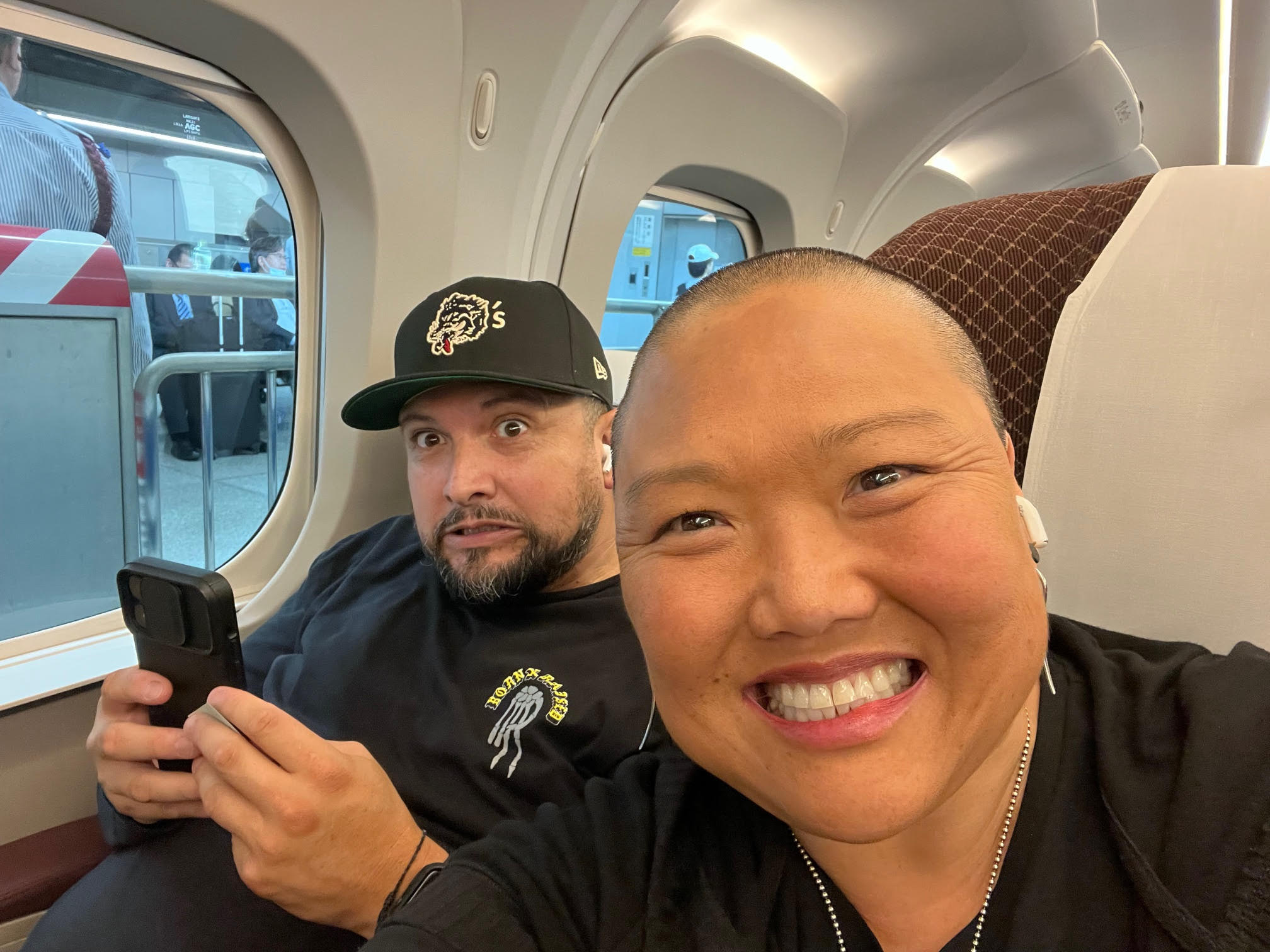 On the train in Japan